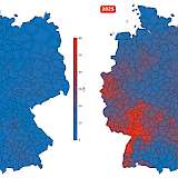 Karte Deutschlands mit Hitzehotspots
