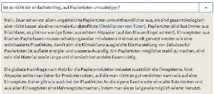 NABU-Statement zum Vergleich Plastik und Papier