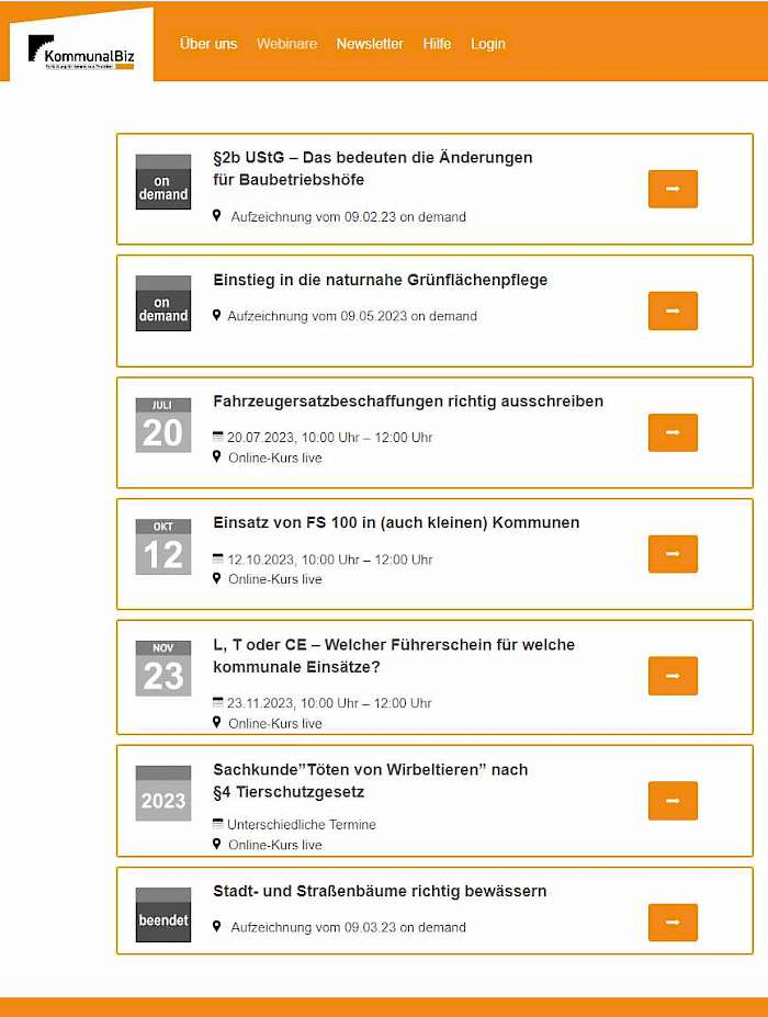 Seminarangebot von KommunalBiz